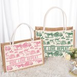 Borsa in iuta personalizzata a tema cavallo vintage con testo Regalo di compleanno e anniversario per appassionati di equitazione Cowgirls