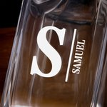 Personalized Retro Wreath Initial Whiskey Decanter with Engraved Name Birthday Anniversary Christmas Gift for  Liquor Lovers