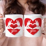 Personalised Red Heart Smile 11 oz Couple Ceramic Mug with Name Valentine's Day Anniversary Christmas Gift for Couple Spouse