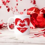 Personalised Red Heart Smile 11 oz Couple Ceramic Mug with Name Valentine's Day Anniversary Christmas Gift for Couple Spouse