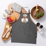 Personalized Cartoon Chef Character Adjustable Apron with Name and Pocket Birthday Restaurant Opening Gift for Men Chefs