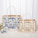 Borsa in iuta personalizzata a tema cavallo vintage con testo Regalo di compleanno e anniversario per appassionati di equitazione Cowgirls