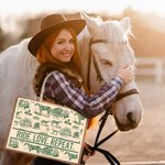 Borsa in iuta personalizzata a tema cavallo vintage con testo Regalo di compleanno e anniversario per appassionati di equitazione Cowgirls