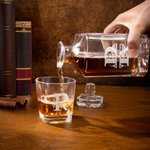 Personalized Retro Wreath Initial Whiskey Decanter with Engraved Name Birthday Anniversary Christmas Gift for  Liquor Lovers