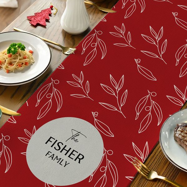 Runner da tavola personalizzato con nome della famiglia Home Decor Regalo di Natale per la famiglia e gli amici