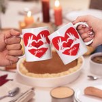 Personalised Red Heart Smile 11 oz Couple Ceramic Mug with Name Valentine's Day Anniversary Christmas Gift for Couple Spouse