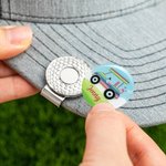 Personalized Colourful Golf Cart Golf Ball Marker Magnetic Hat Clip with Name Hat Accessory Birthday Gift for Golfers Sports Lover