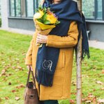 Personalized Birth Flower Soft Warm Tassel Scarf with Initial Anniversary Birthday Gift for Friend Family