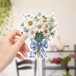 Personlig födelsedag Blomma Blå rosettbukett Vattentät klistermärke med initialer Födelsedag Daglig användning Present för bokälskare