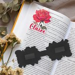 Henkilökohtainen Vedenpitävä Glitter Birth Flower Magneettinen kirjanmerkki Clip nimi Reading Tool Club Syntymäpäivälahja Kirjan ystäville Bookwormsille