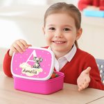 Personalized Cute Animal Stars Cloud Multicolor Food Grade Lunch Box with Name and Initial Birthday Back to School Gift for Boys Girls