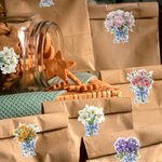 Personlig födelsedag Blomma Blå rosettbukett Vattentät klistermärke med initialer Födelsedag Daglig användning Present för bokälskare