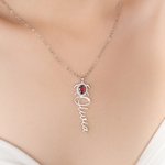 Personalizada Tortuga Birthstone Zircon Collar con Nombre Dainty Joyería Aniversario Cumpleaños Regalo para Mujeres Turtle Lovers