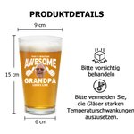 Personalisiertes 470 ml Bierglas in AWESOME-Design mit Gesicht-Foto Kosenamen und Text Oktoberfest Geburtstag Geschenk für Familie Bierliebhaber