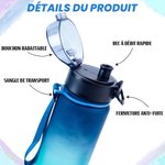 Gourde Sport Personnalisée avec Personnage Dessin Animé Mignon Fleur de Naissance et Nom Cadeau Rentrée pour la Famille