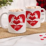 Personalised Red Heart Smile 11 oz Couple Ceramic Mug with Name Valentine's Day Anniversary Christmas Gift for Couple Spouse
