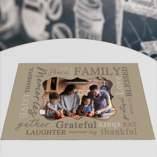 Personalised Photo Words of Love Non-Slip Placemat Set of 4 Party Housewarming Gift for Family Friends