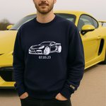 Personalised Iconic Car Motocycle Embroidered Photo T-shirt Sweatshirt Hoodie with Text Birthday  Anniversary Gift for Car Owners