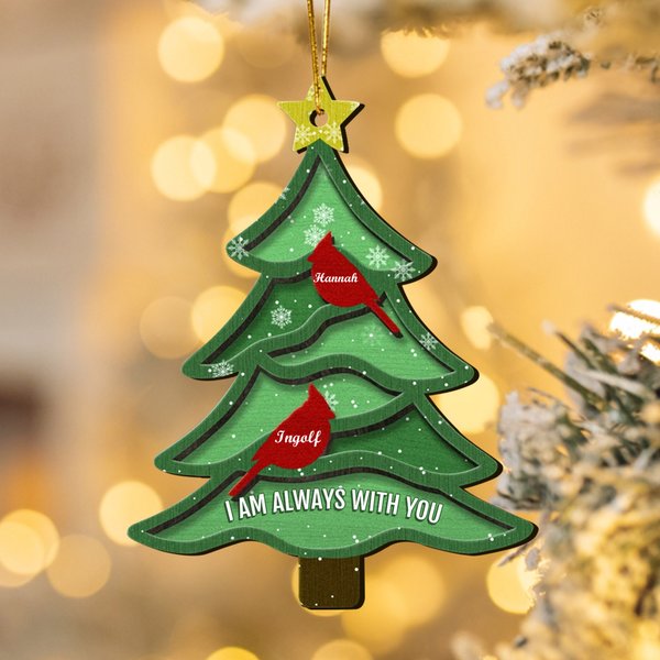 Henkilökohtainen olen aina kanssasi joulukuusi kardinaali lintu koriste nimi puu sisustus joulu muistolahja perheelle ystäville