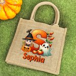 Personalisierte Halloween Cartoon Charakter Geist Kürbis erste große Tragetasche mit Namen Halloween Party Geschenk für Kinder