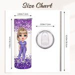 Personalised Cartoon Doctor Nurse Character Name Insulated 20 oz Skinny Tumbler with Straw and Lid Nurse Week Appreciation Gift for Medical Staff