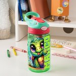 Borraccia personalizzata con nome e cannuccia in silicone regalo di compleanno o ritorno a scuola per bambini e bambine