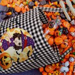 Personalized Cute Cartoon Character Pumpkin Moon Checkered Bag Candy Bucket with Name Halloween Party Gift for Children