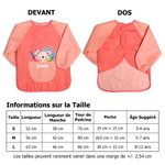 Tablier Imperméable Personnalisé avec Nom et Motif Animal Style Peinture Cadeau Rentrée Scolaire Peinture Activités Manuelles pour Enfant