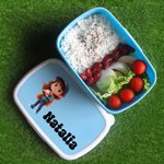 Fiambrera personalizada multicolor con personaje de dibujos animados y nombre regalo de cumpleaños o vuelta al cole para niños