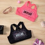 Personalised Rhinestone Glitter Name Kid's Sports Waistcoat Set Daily Training Competition Day Gift for Cheerleaders Girls