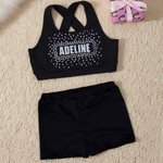 Personalised Rhinestone Glitter Name Kid's Sports Waistcoat Set Daily Training Competition Day Gift for Cheerleaders Girls