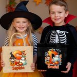 Personalisierte Halloween Cartoon Charakter Geist Kürbis erste große Tragetasche mit Namen Halloween Party Geschenk für Kinder