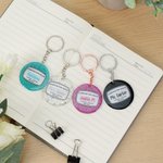 Personalized Glitter Composition Book Acrylic Keychain with Text Appreciation Week Back to School Birthday Gift for Teachers Educators