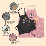 Personalised Birth Flower Cartoon Character Kid Adult Baking Apron with Name and Front Pocket Birthday Gift for Kids Family