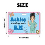 Personalized Nurse Cartoon Characters ID Badge Buddy with Name Title Text Hospital Accessories Appreciation Gift for Women Medical Staff