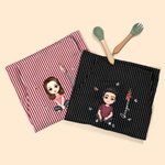 Personalised Birth Flower Cartoon Character Kid Adult Baking Apron with Name and Front Pocket Birthday Gift for Kids Family