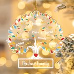 Personalized Colourful Family Tree of Life Clear Acrylic Ornament with 1-16 Names Home Decor Christmas Housewarming Gift for Family