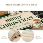 Personalized Merry Christmas Green Red Plaid Table Runner with Text Home Decor Housewarming Christmas Festival Party Favors Gift for Family Friend