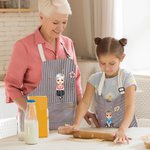 Personalised Birth Flower Cartoon Character Kid Adult Baking Apron with Name and Front Pocket Birthday Gift for Kids Family
