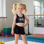 Personalised Rhinestone Glitter Name Kid's Sports Waistcoat Set Daily Training Competition Day Gift for Cheerleaders Girls