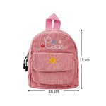 Personoitu monivärinen corduroy reppu nimellä etutaskulla magneettisulkimella lasten syntymäpäivä ja kouluun paluulahjaksi