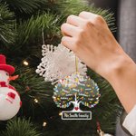 Personalized Colourful Family Tree of Life Clear Acrylic Ornament with 1-16 Names Home Decor Christmas Housewarming Gift for Family