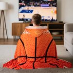 Personalized Baseball Basketball Soft Polar Fleece Hooded Blanket with Name and Number Game Day Birthday Gift for Teammate Coach Ball Sports Lovers