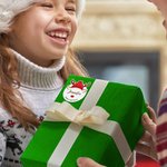 Personalized Cute Christmas Reindeer Waterproof Stickers Labels with Name and Text Gift Decor Christmas Festival Party Favors for Family Friends