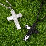 Personalized Baseball Softball Basketball Soccer Cross Necklace with Name Number Text Game Day Birthday Gift for Sports Lovers