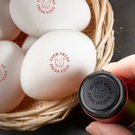 Personlig Hen Silhouette Egg Safe Egg Stamp Kartongstämpel med bläck av livsmedelskvalitet Text och låda Födelsedagspresent till familjen Farmer Breeder