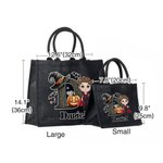 Personalised Cute Bat Cartoon Character Pumpkin Large Capacity Tote Bag with Name and Initial Halloween Party Gift for Kids