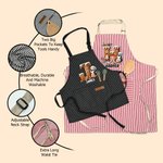 Personalized Christmas Penguin Biscuit Initial Kid Adult Baking Apron with Name and Front Pocket Birthday Christmas Gift for Kids Family