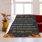 Personalized Thanksgiving Text Design Soft Throw Blanket with 5-8 Texts Home Decor Teacher's Day Thanksgiving Gift for Friend Family Teacher
