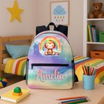 Personalized Rainbow Koala Monkey Animal School Bag with Name Back to School Birthday Gift for Kids Teenagers